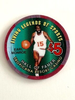 Earl Monroe Tropicana Las Vegas $5 Casino Chip Living Legends of Sports